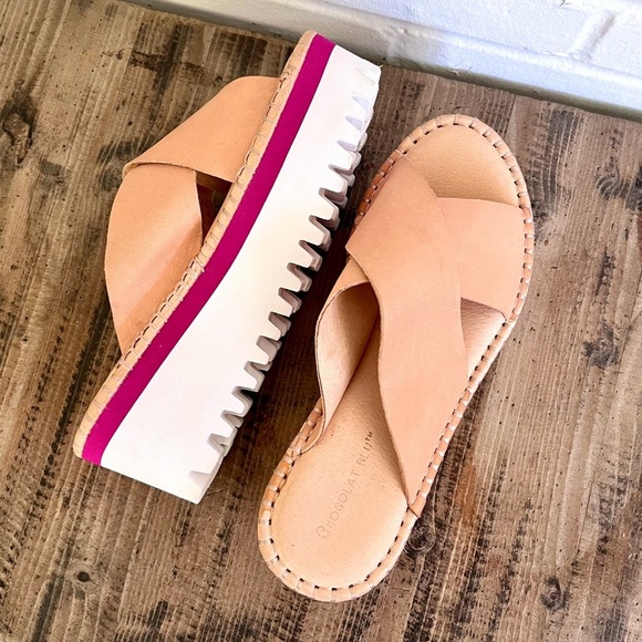 Chocolat Blu Madison Lug Sole Platform Sandals, SZ 36 EUC - Picture 5 of 7